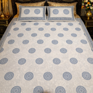 indigo khadi mandala – premium cotton bedsheet