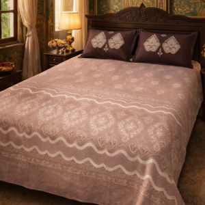 mughal mocha heritage | luxury double bedsheet | 100% cotton