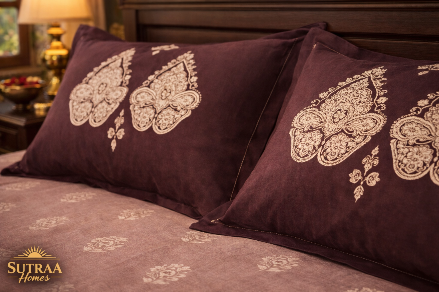 mughal mocha heritage | luxury double bedsheet | 100% cotton mughal mocha heritage | luxury double bedsheet | 100% cotton