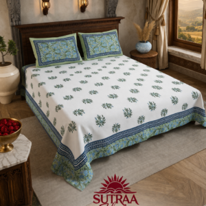 gul aangan verdant heritage | double bedsheet | 100% premium cotton
