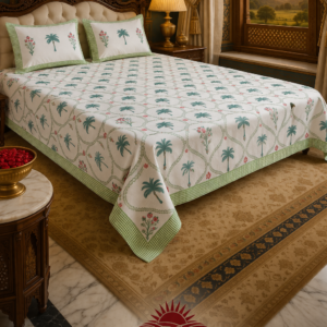 neel bagh palm heritage | double bedsheet | 100% premium cotton