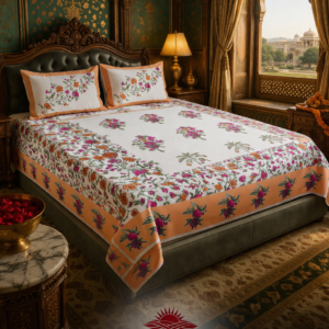 kesar gulistan floral heritage cotton | double bedsheet | 100% premium cotton