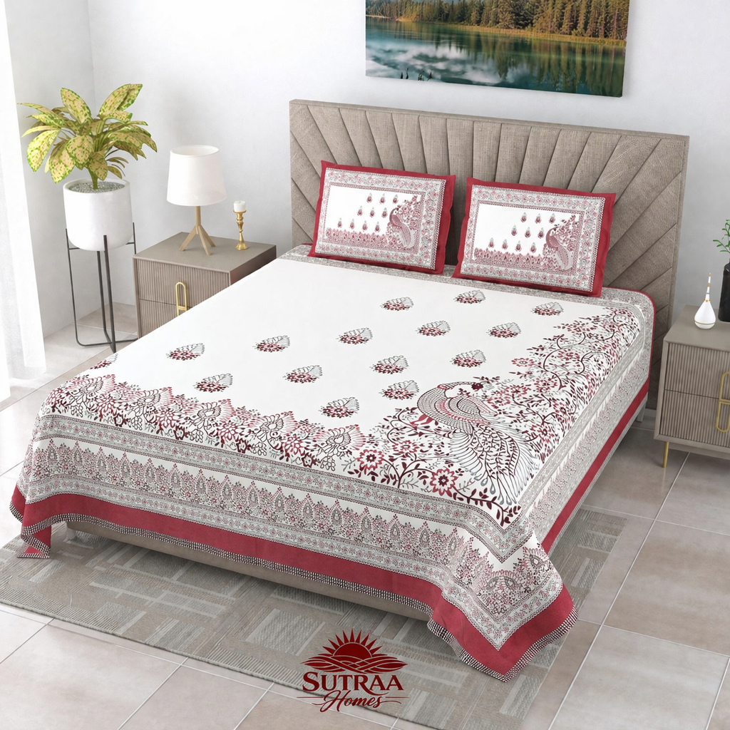 rajmor angan heritage cotton bedsheet | double bedsheet | 100% pure cotton