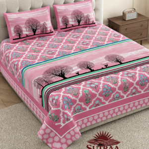 Roselle Vana Haven Cotton Bedsheet | Double Bedsheet | 100% Premium Cotton